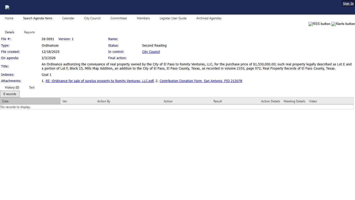 El Paso, TX - File #: 26-0091